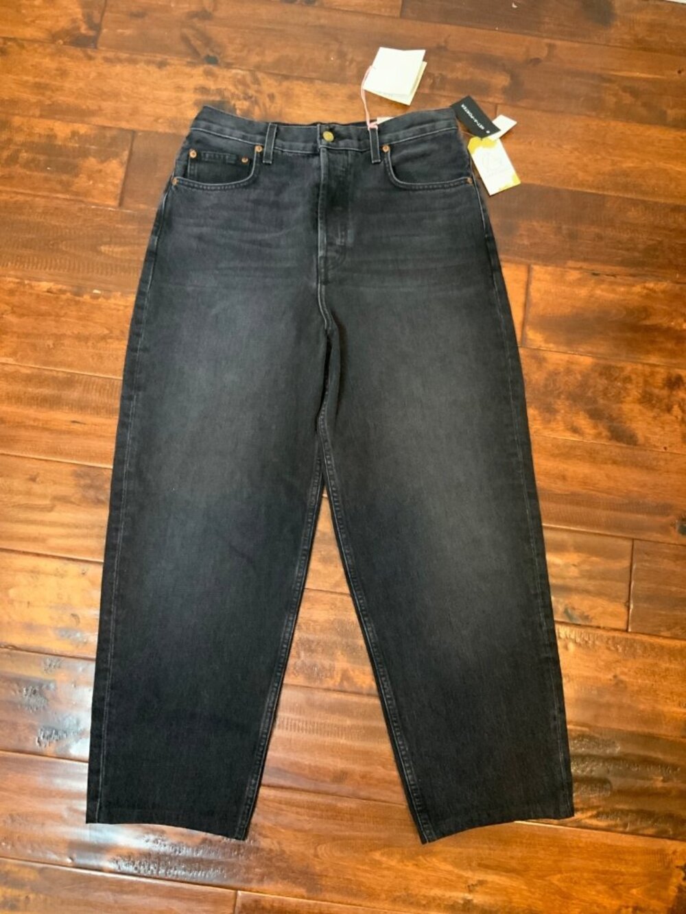 B SIDES Claude High Taper Black Denim Jeans Size 29 NWT!